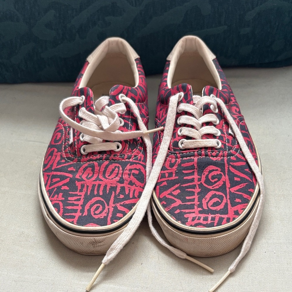 Vans Red and Navy Graphic Sneakers